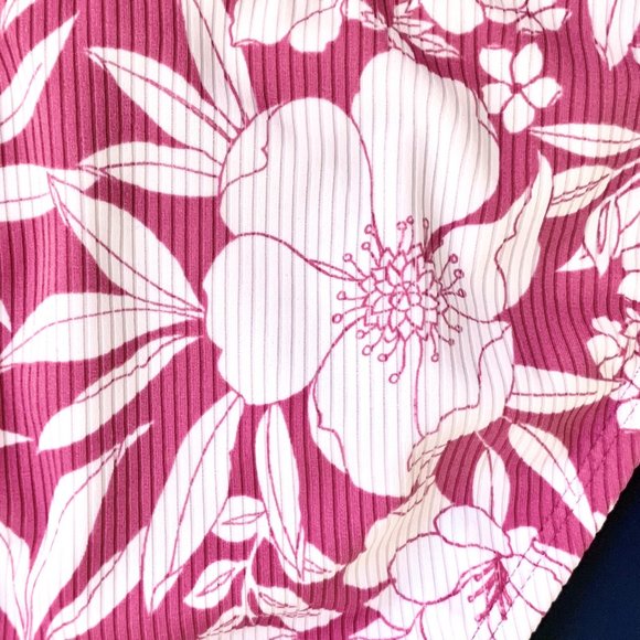 Xhilaration Juniors Pink White Floral High Leg Scoop Waist Bottom Suit Swim S L - Picture 3 of 9